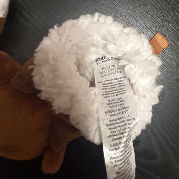 CHRISTMAS HOLIDAY RUDOLPH the red nosed reindeer baby slippers 6-12 months - Picture 3 of 3